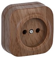 Розетка без заземления накладная IEK Glory РС20-2-ХД 1-м. дуб картинка